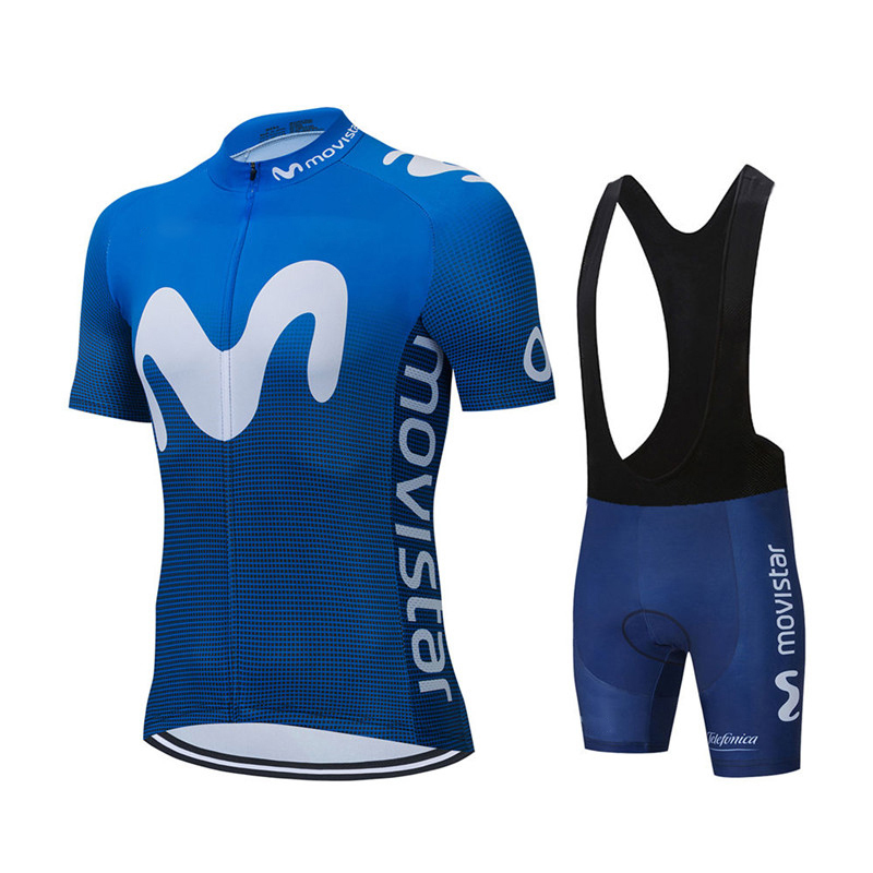 Cycling Gear Jersey - Nowe letnie zestawy koszulek kolarskich Movistar